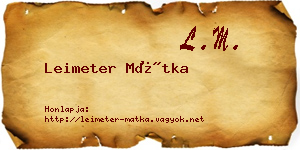 Leimeter Mátka névjegykártya